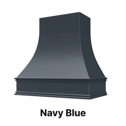 Wood Range Hood With Curved Front and Decorative Trim - 30" 36" 42" 48" 54" and 60" Widths Available