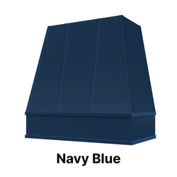 Wood Range Hood With Tapered Strapped Front and Block Trim - 30", 36", 42", 48", 54" and 60" Widths Available