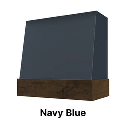 Wood Range Hood With Angled Front and Walnut Band - 30", 36", 42", 48", 54" and 60" Widths Available