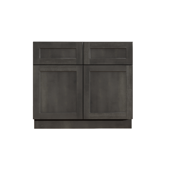 36 Inch Gray Stained Shaker Single Sink Bathroom Vanity