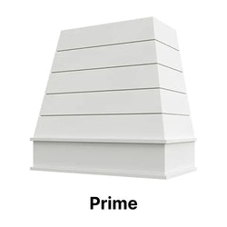 Wood Range Hood With Tapered Shiplap Front and Block Trim - 30", 36", 42", 48", 54" and 60" Widths Available