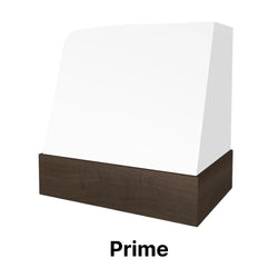 Wood Range Hood With Angled Front and Walnut Band - 30", 36", 42", 48", 54" and 60" Widths Available