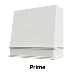 Wood Range Hood With Angled Front and Decorative Trim - 30", 36", 42", 48", 54" and 60" Widths Available