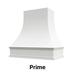 Wood Range Hood With Curved Front and Decorative Trim - 30" 36" 42" 48" 54" and 60" Widths Available