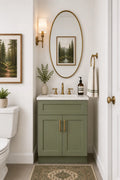 24 Inch Sage Green Shaker Vanity Sink Base