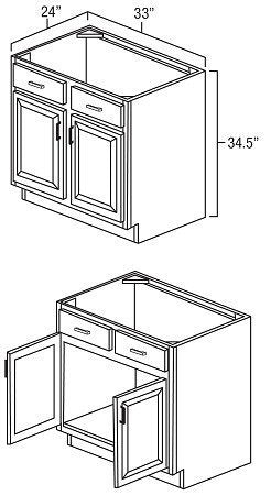 Toffee Shaker 33" Sink Base