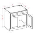 Classic White 33" Sink Base