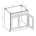Classic White 36" Sink Base