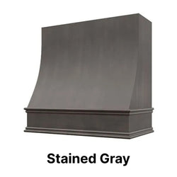 Wood Range Hood With Sloped Front and Decorative Trim - 30", 36", 42", 48", 54" and 60" Widths Available