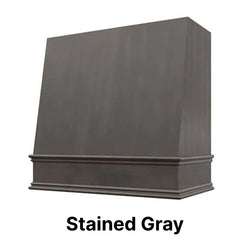 Wood Range Hood With Angled Front and Decorative Trim - 30", 36", 42", 48", 54" and 60" Widths Available