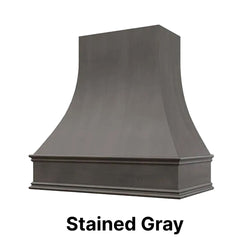 Wood Range Hood With Curved Front and Decorative Trim - 30" 36" 42" 48" 54" and 60" Widths Available