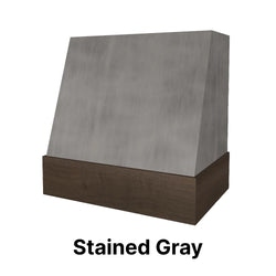 Wood Range Hood With Angled Front and Walnut Band - 30", 36", 42", 48", 54" and 60" Widths Available