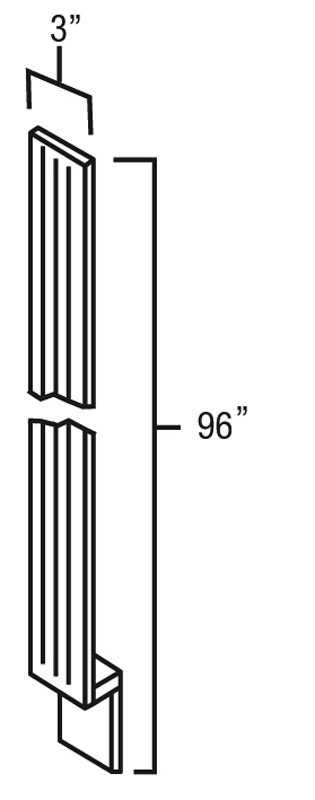 Natural Shaker 3" x 96" Fluted Tall Filler