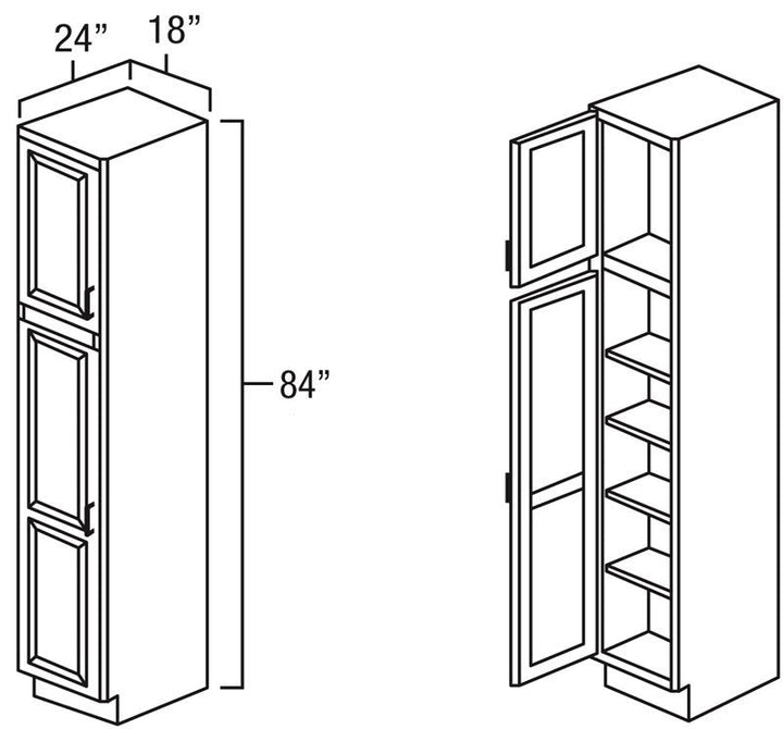 Natural Shaker 18" x 84" Utility Cabinet