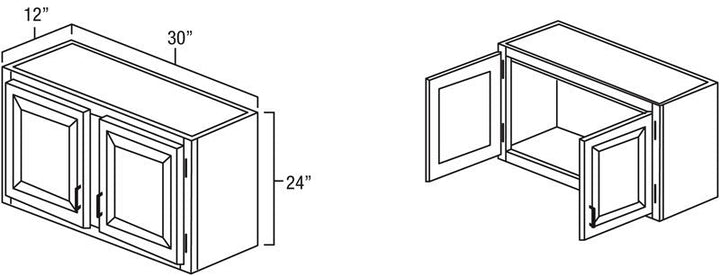 Natural Shaker 30" x 24" Wall Cabinet