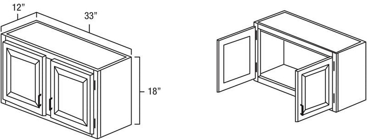 Natural Shaker 33" x 18" Wall Cabinet