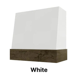 Wood Range Hood With Angled Front and Walnut Band - 30", 36", 42", 48", 54" and 60" Widths Available