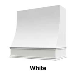 Wood Range Hood With Sloped Front and Decorative Trim - 30", 36", 42", 48", 54" and 60" Widths Available