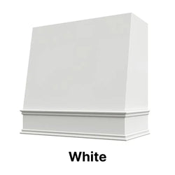 Wood Range Hood With Angled Front and Decorative Trim - 30", 36", 42", 48", 54" and 60" Widths Available