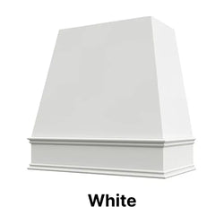 Wood Range Hood With Tapered Front and Decorative Trim - 30", 36", 42", 48", 54" and 60" Widths Available