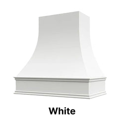 Wood Range Hood With Curved Front and Decorative Trim - 30" 36" 42" 48" 54" and 60" Widths Available
