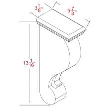 Saddle Brown 3-1/8"W X 13-1/16"H Corbel