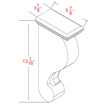Sage Green 3-1/8"W X 13-1/16"H Corbel