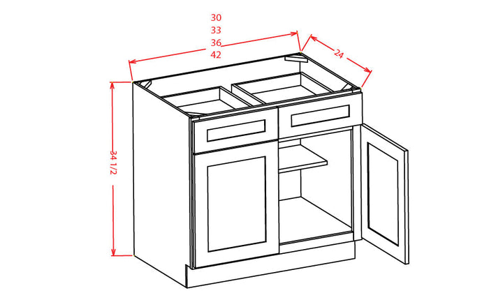 Black Shaker 30" Base Cabinet