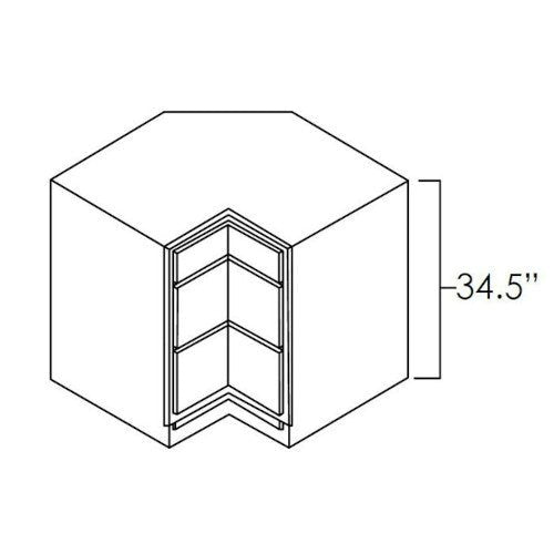 Sage Green Shaker 36" Corner Three Drawer Base