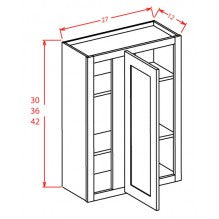 Toffee Stained 27"W X 30"H Wall Blind Corner Cabinet
