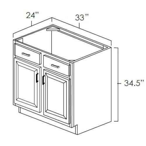 Black Shaker 36" Sink Base