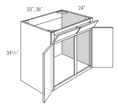 Rustic Shaker 36" Sink Base with Tilt Outs