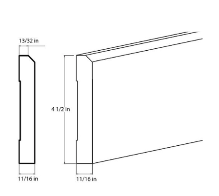 Black Shaker 8' Decorative Base Moulding