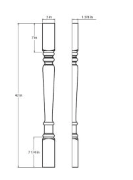 Sage Green Shaker Split Corner Decorative Leg