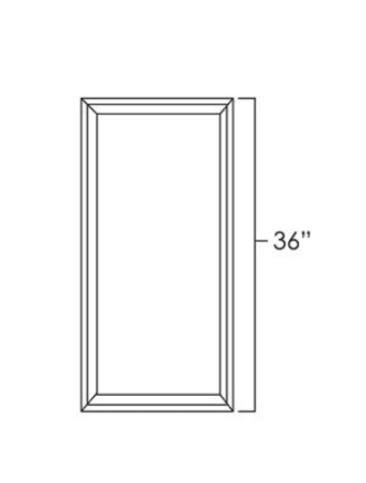 Black Shaker 36" Single Plain Glass Door