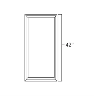 Black Shaker 42" Single Plain Glass Door