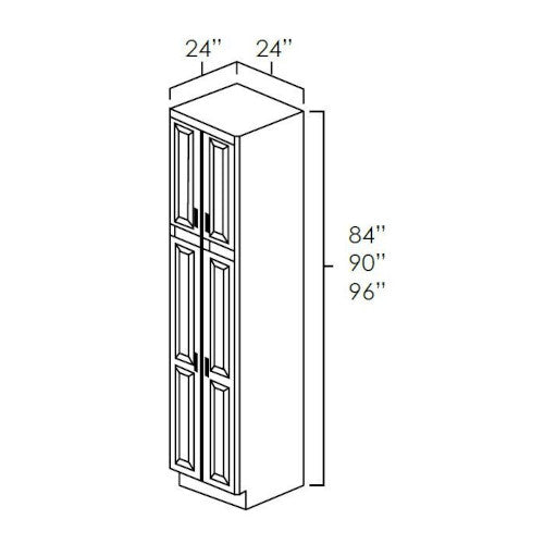 Black Shaker 24" W x 84" H Utility Cabinet