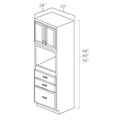 Sage Green Shaker 33" W x 84" H Universal Oven Cabinet