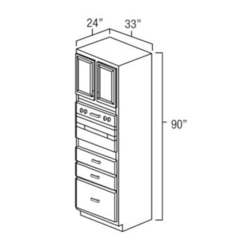 Black Shaker 33" W x 90" H Universal Oven Cabinet