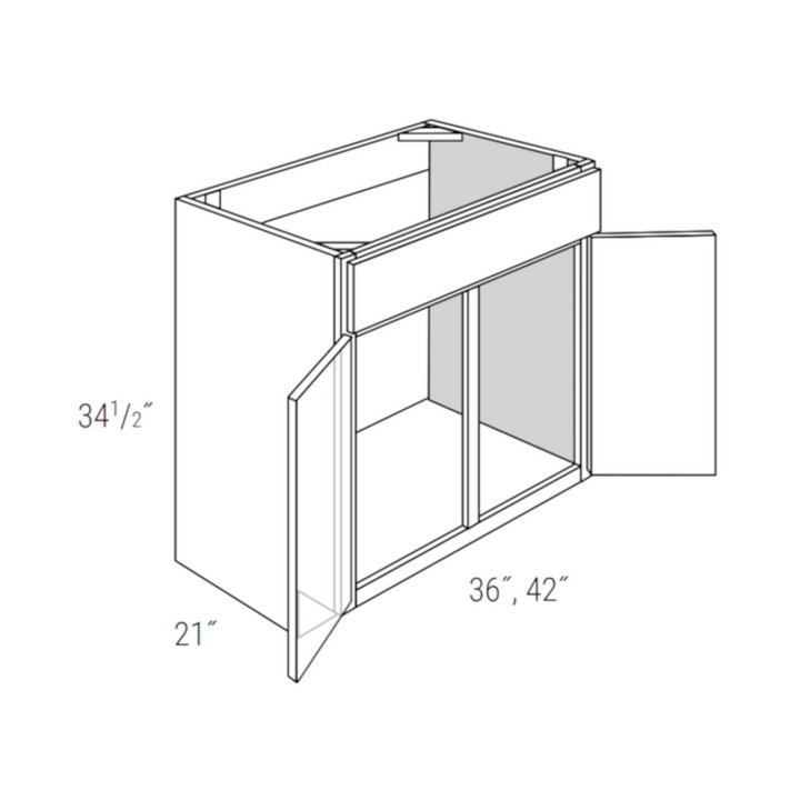 Rustic Shaker Recessed 42" Vanity Sink Base