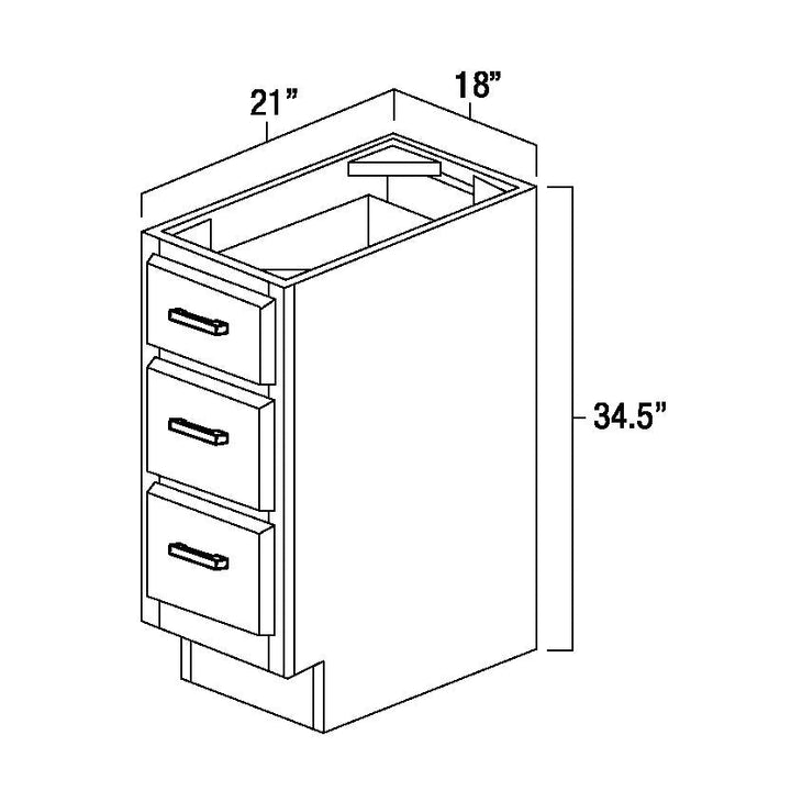 Black Shaker 18" Vanity Drawer Base