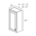 Sage Green Shaker 12" W x 42" H Wall Cabinet