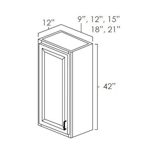 Sage Green Shaker 12" x 42" Wall Cabinet