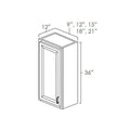 Sage Green Shaker 15" W x 36" H Wall Cabinet