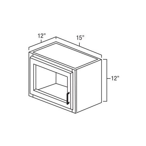 Black Shaker 15" W x 12" H Wall Cabinet with a Plain Glass Door