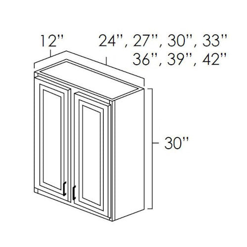 Black Shaker 24" W x 30" H Wall Cabinet