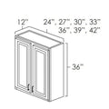 Sage Green Shaker 24" W x 36" H Wall Cabinet