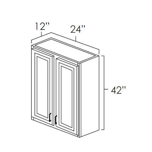 Black Shaker 24" W x 42" H Wall Cabinet