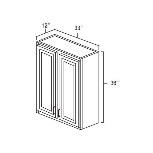 Black Shaker 33" W x 36" H Wall Cabinet