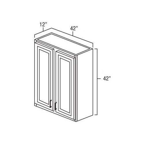 Black Shaker 42" W x 42" H Wall Cabinet